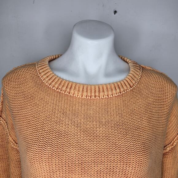 NYLAND Chunky Knit Pullover Crewneck Sweater Faded Orange - Picture 10 of 16